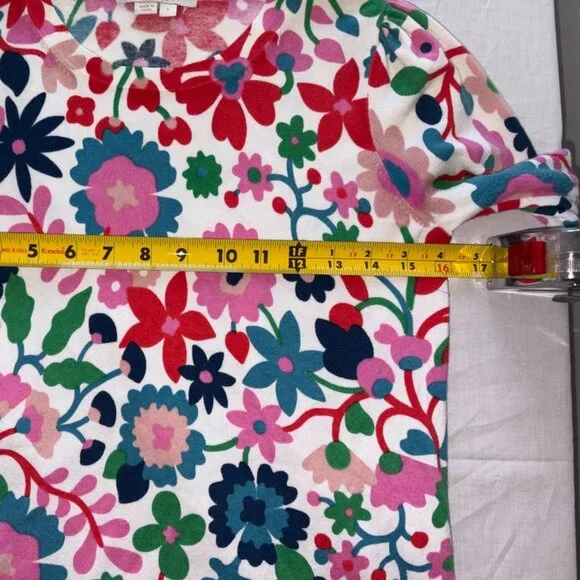 Boden Crew Neck Floral Print Color Sweatshirt Top Pullover size S - Picture 7 of 7